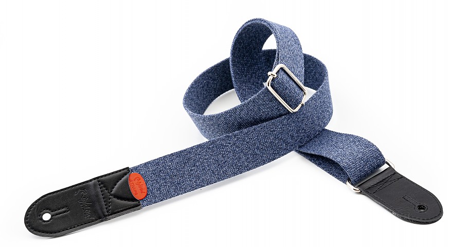 Model JEANS BLUE guitar and bass strap 4 cm wide, high quality fabric. 